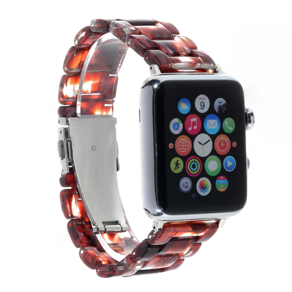 

Resin Watcband Strap for Apple Watch 4 44/40/38/42mm Bracelet for iwatch Band Series 4 3 2 1 Ceramic Clock Belt Accessoreis