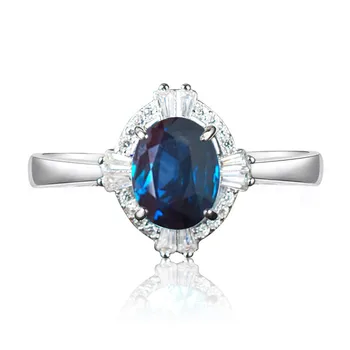 

Sapphire ring Free shipping Natural real blue sapphire Finger rings 925 sterling silver 1ct gemstone Fine jewelry #YH18061401X