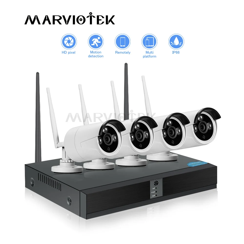 CCTV camera System Outdoor Night Vision video surveillance system wifi 720P HD ip NVR Kits 4 cameras Indoor P2P IR | Безопасность и