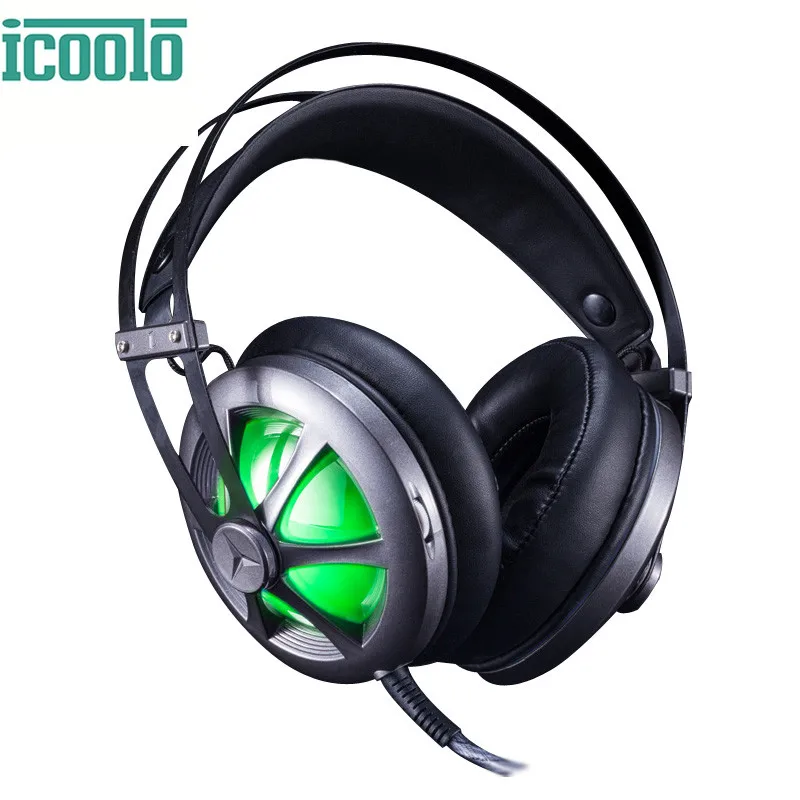 

ICOOLO Z260 Headphones Gaming Headset Stereo Surround Sound Over Head Noise Isolation Gamer LED Headphone with Invisible Mic