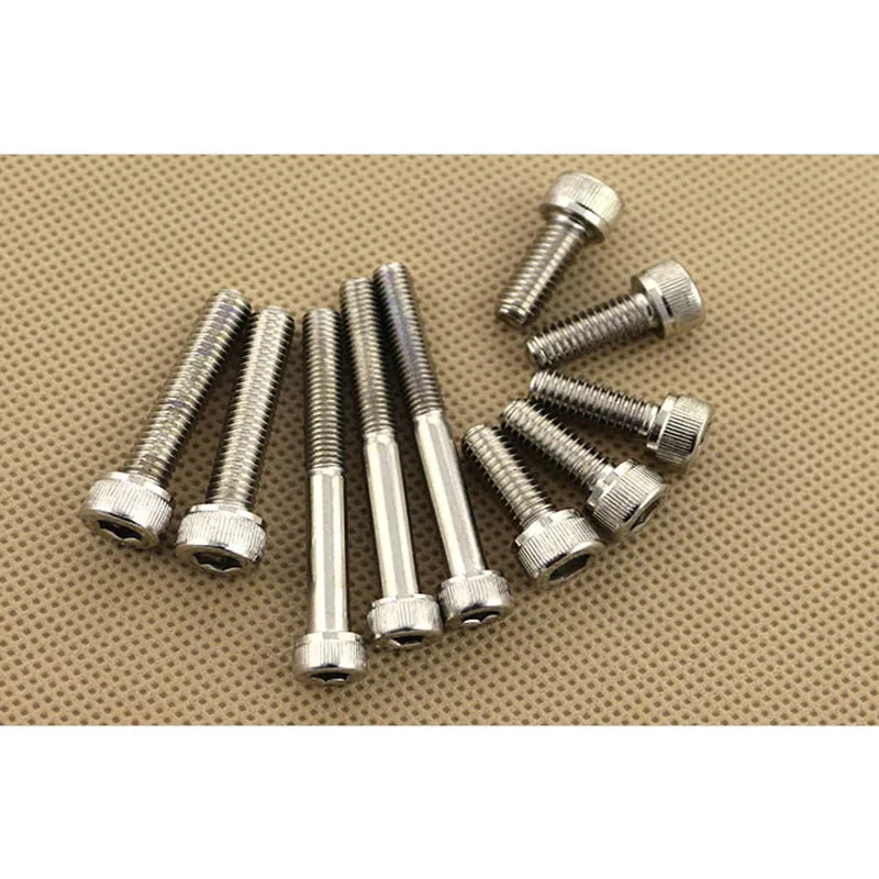 

12.9 Grade Nickel Plated Hexagon Socket Head Cap Screws / Bolts/Alloy Steel Hexagon Socket Head Cap Screws M3*4-M3*70 50 Pcs
