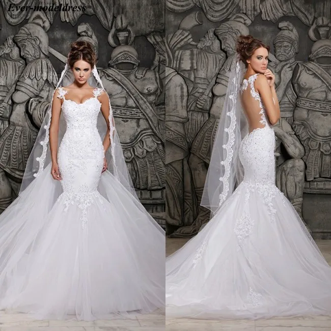 Mejor Precio Preciosos Vestidos De Novia De Sirena 2019 Con Tren Desmontable Apliques De Encaje Espalda Transparente Con Cuentas Vestidos De Novia Economicos Robe De Mariee June 2020
