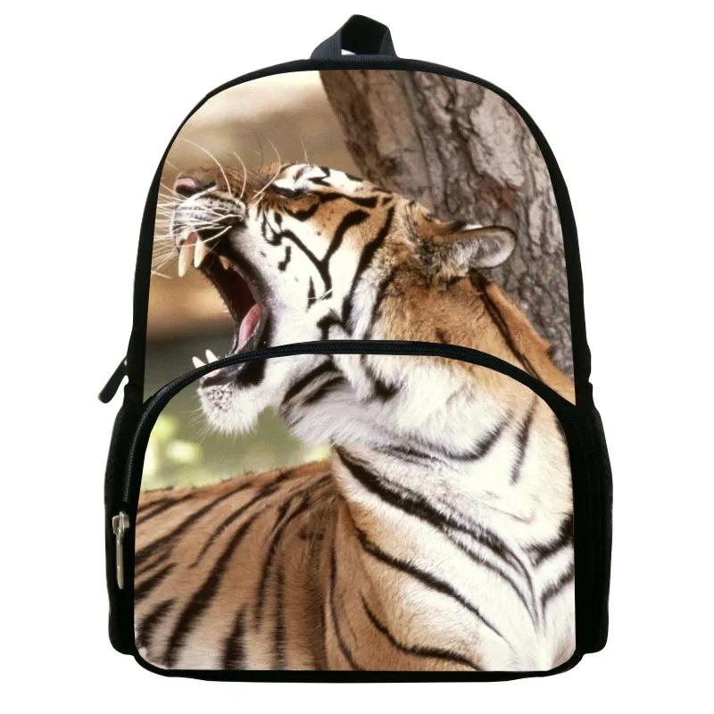 12 inches Fashion Children Small School Bags Printing Tiger Animal Girls Backpack for Boys Bookbag for Student Mini Bags Kids bookbags-for-girls