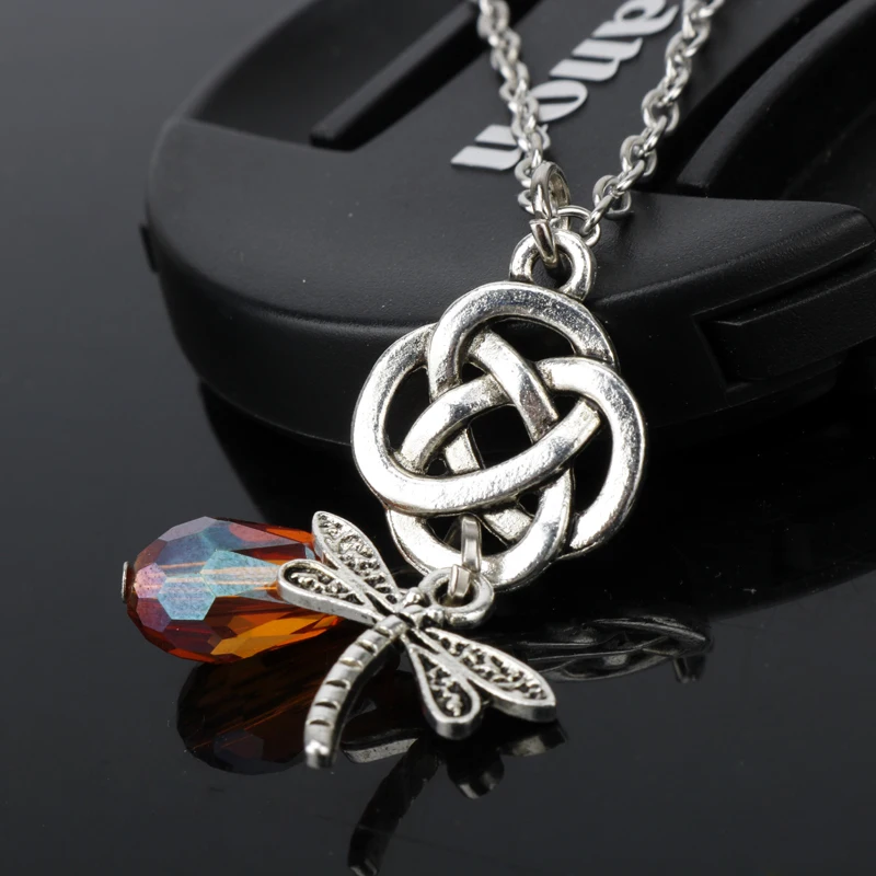 Dongsheng Мода Outlander ожерелье с узлом крест Стрекоза шотландский ирландский гаелический кулон ожерелье колье ожерелье для женщин-30