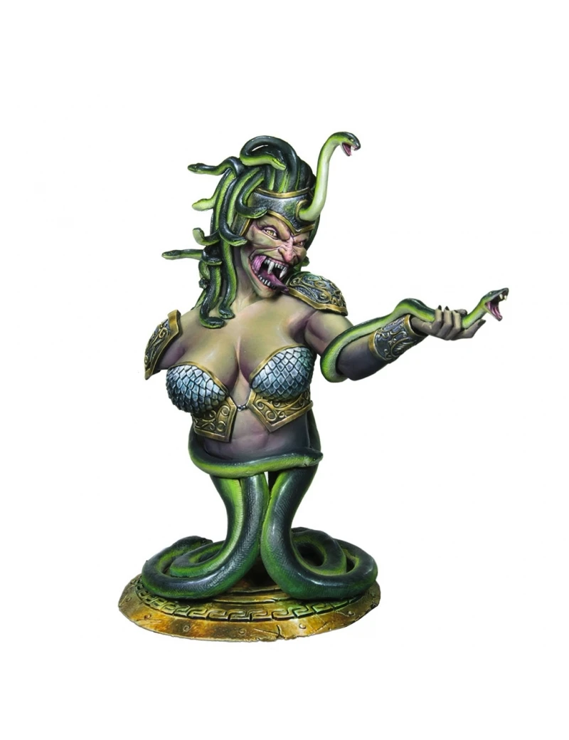 1/8 bust woman with snake include 2 heads and base toy Resin Model Miniature resin figure Unassembly Unpainted | Игрушки и хобби