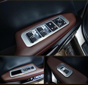 

For Lexus RX 2016 2017 ABS Matte Car Inner Door Armrest Window Lifter Switch Button Panel Cover Trims 4Pcs For Left Hand Drive