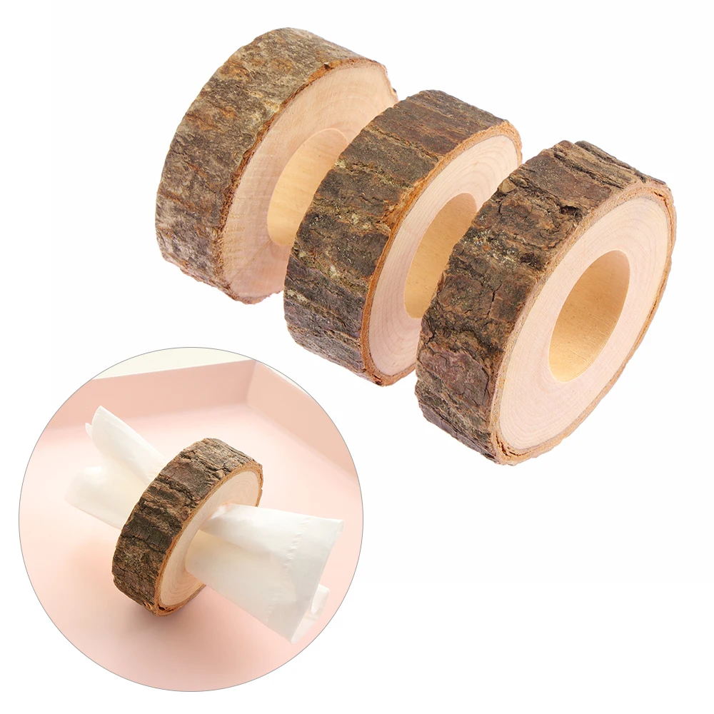 

1/3PCs Rustic Laser Cut Wood Napkin Ring Wedding Supplies Table Decor Creative Birthday Party Kitchen Bar DIY Decoration