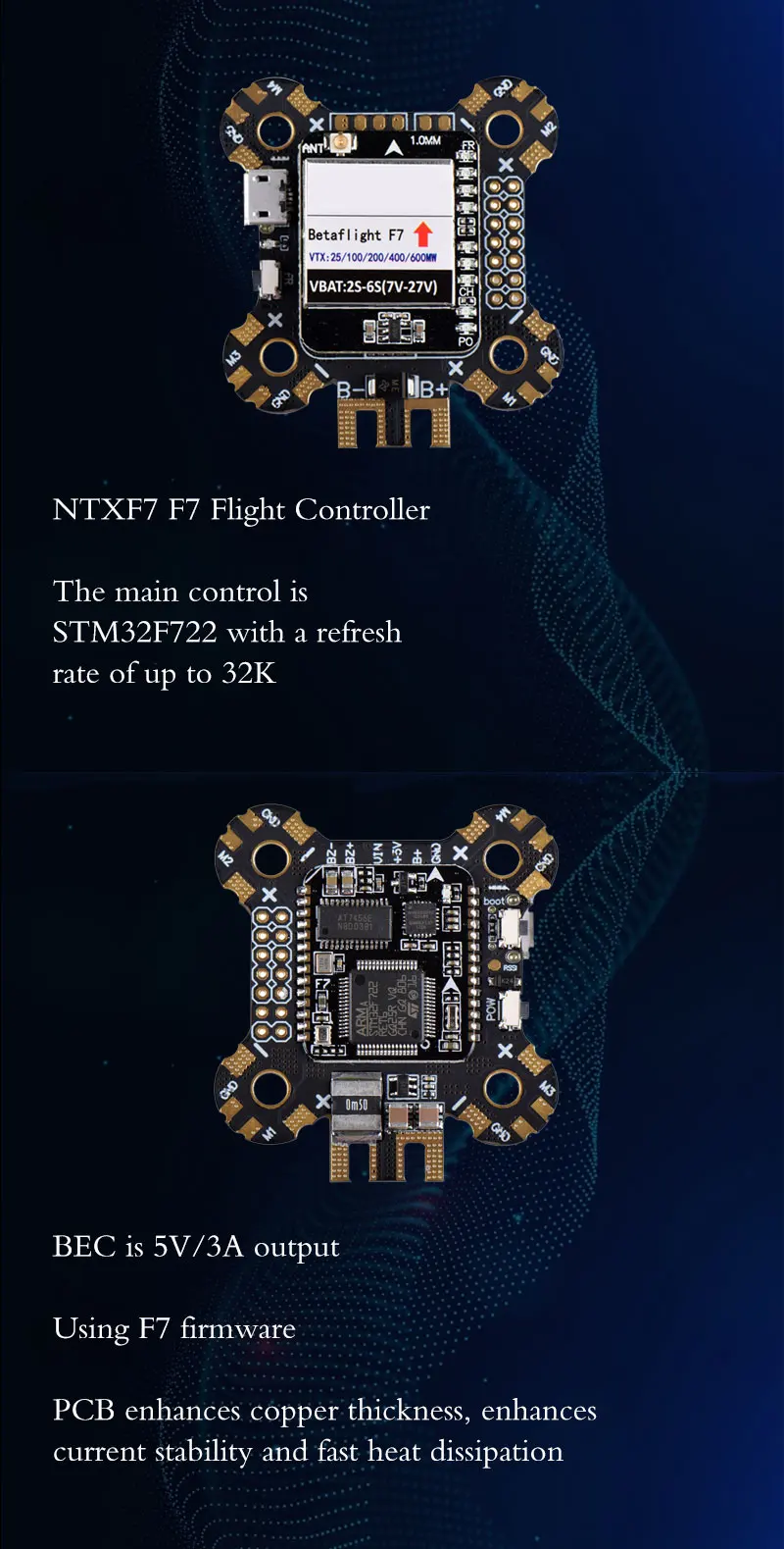 Новые игровые джойстики из NTXF7 F7 600 мВт VTX PDB OSD барометр RC квадракоптер FPV скоростной Дрон для гонок DIY часть