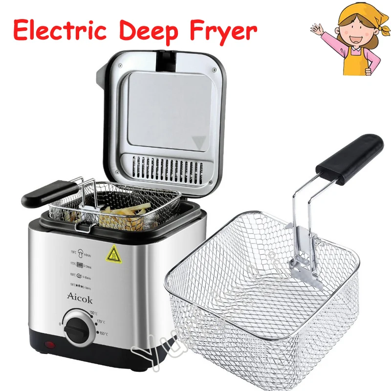 Electric Deep Fryer Mini Deep Fat Fryer Smart Home Fryer Large Capacity Oil-free French Fries Machine 1.5L Electric Deep Fryer Mini Deep Fat Fryer Smart Home Fryer Large Capacity Oil-free French Fries Machine 1.5L
