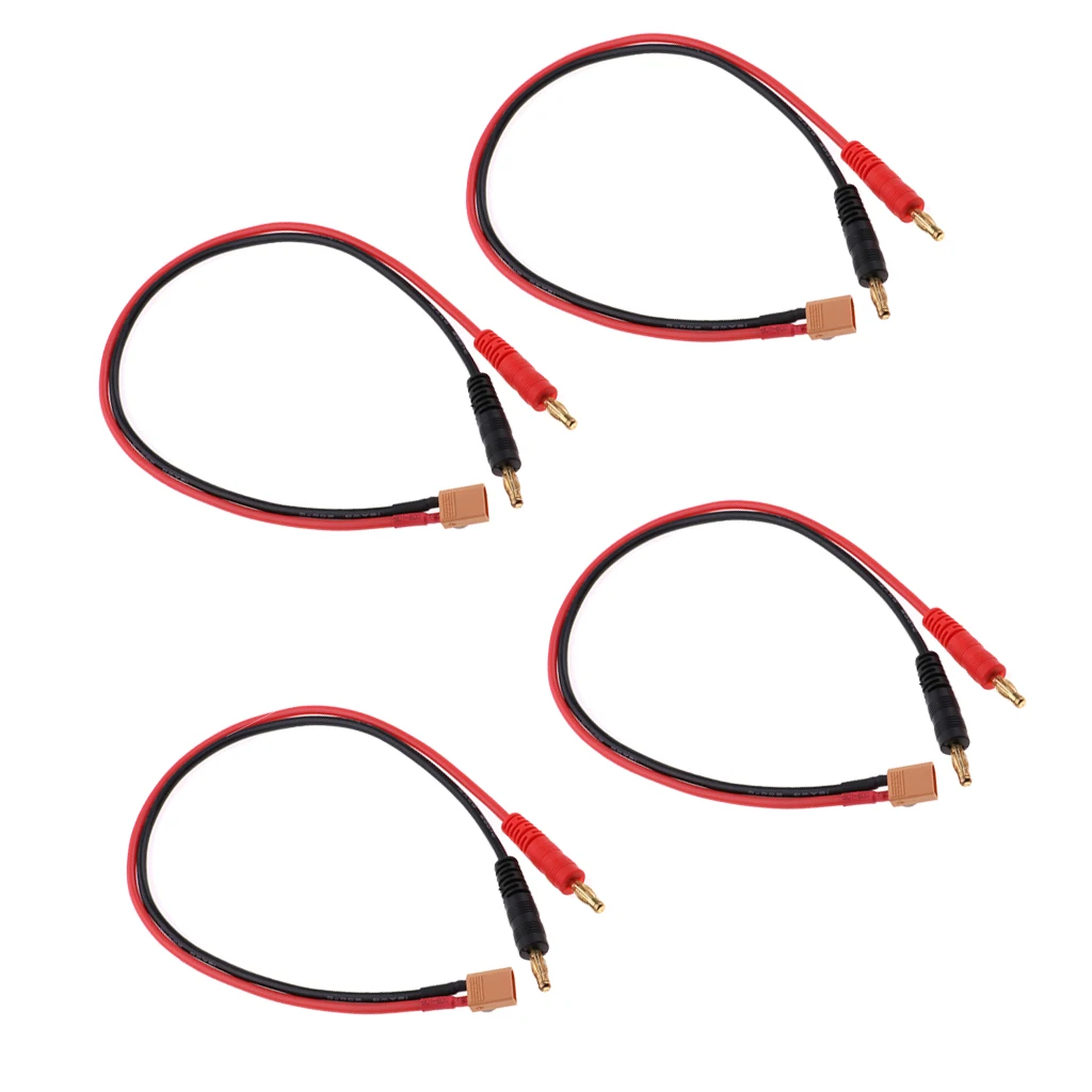 4pcs RC Lipo Battery Charger Plug ,Charging Cable Lead ,XT30 Connector Banana Plug