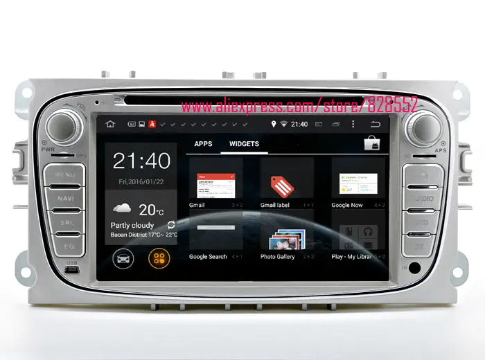 Excellent free shinpping Android 6.0 Quad-core 2GB Car DVD Player  For Silver Ford Focus Mondeo Kuga S-max C-max With 3G/wifi USB GPS BT 1