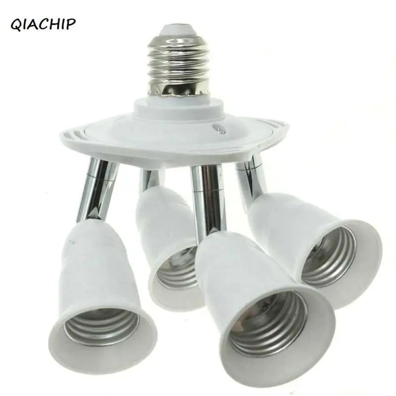 

QIACHIP 4 in 1 220V E27 to 4 E27 lamp Holder Converter Socket Conversion light LED Bulb Base type E27 Splitter Adapter H3