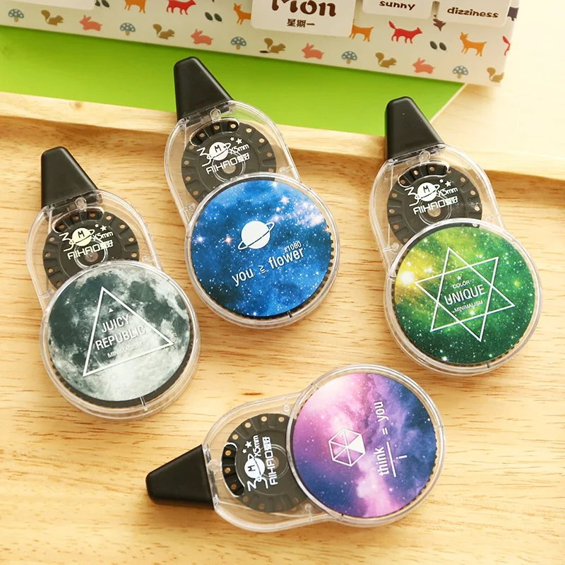 

Galaxy Starry Star Correction Tape for Paper Copy Fax 5mm Correcting 30m Length Stationery Office School Student Supplies A6846