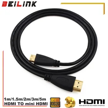 1M,1.5m,2M,3M High speed Gold Plated HDMI TO MINI HDMI C Type Plug Male-Male HDMI Cable 1.4 Version 1080p 3D for TABLETS DVD