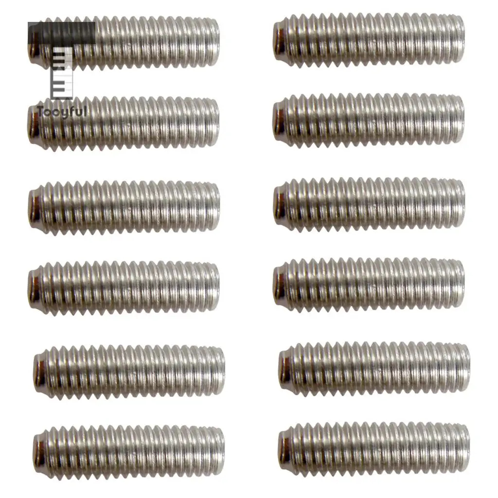 24 Pieces Metal Portable Electric Guitar Hexagon Screws Saddle Bridge for Strat Tele Electric Guitar Tremolo Bridge Parts Silver