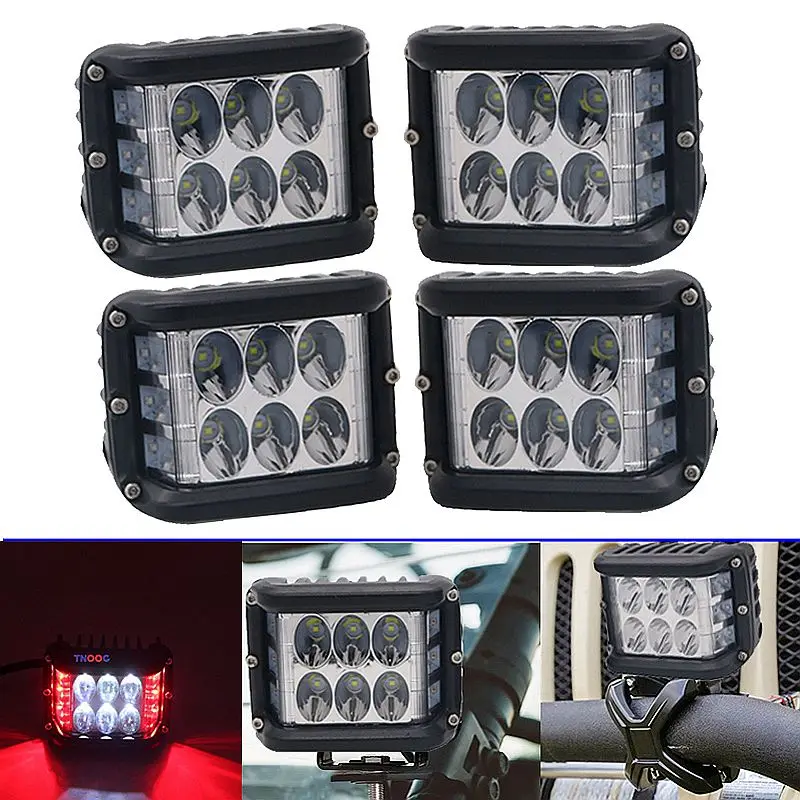Headlight Assembly Strobe Single Side Lamp 36W Side Shot Pod LED Cube Work Light Off Road