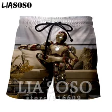 Модные панк Повседневная аниме отдых рок Железный человек мужчин, женщин, детей спортивные супергероев Мстители Harajuku пляжные тренировочные брюки Шорты E616