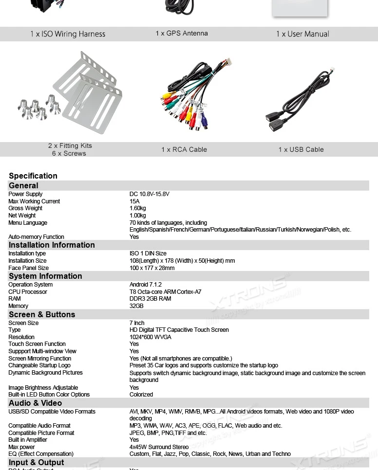 Excellent 7" Android 7.1 Nougat car GPS radio stereo Multimedia fits 1din and 2 Din One din Double din 32GB ROM 2GB DDR3 RAM OCTA Core 22 Excellent 7" Android 7.1 Nougat car GPS radio stereo Multimedia fits 1din and 2 Din One din Double din 32GB ROM 2GB DDR3 RAM OCTA Core 22