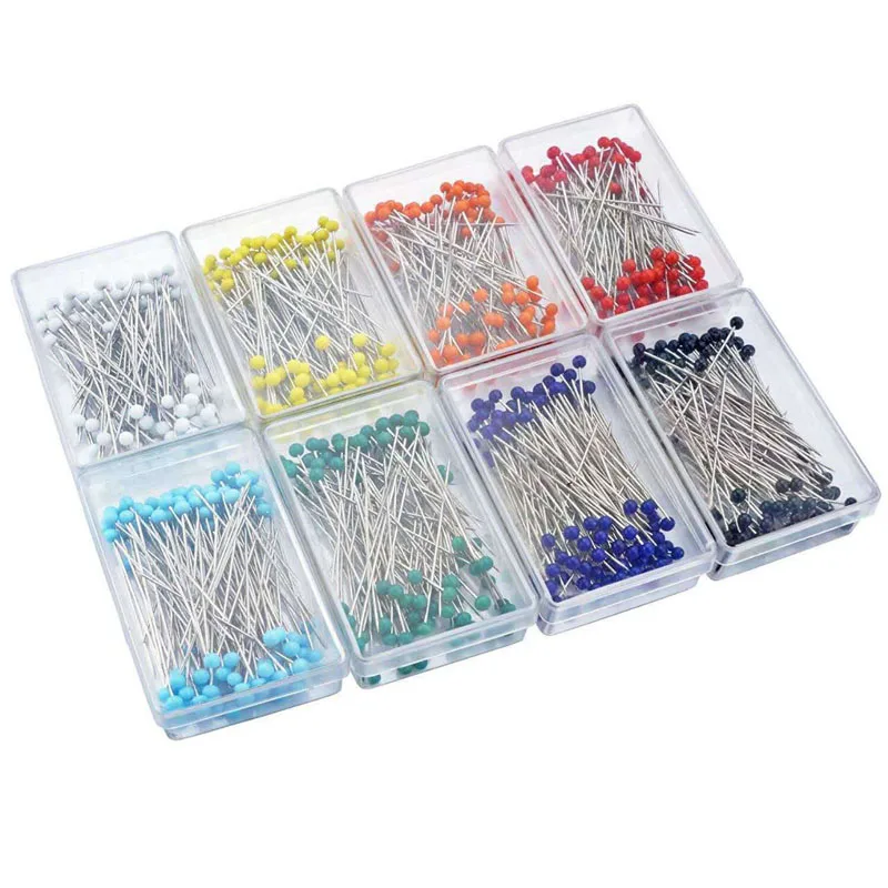 250pcs Sewing Pin Glass Head Pins Multicolor