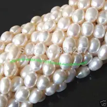 10 пряди 7x9 мм натурального пресноводного жемчуга бисера