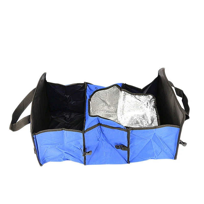 

Foldable Multi Compartment Fabric Car Truck Van SUV Storage Basket Trunk Organizer With Cooler Set Storage Bag For Auto