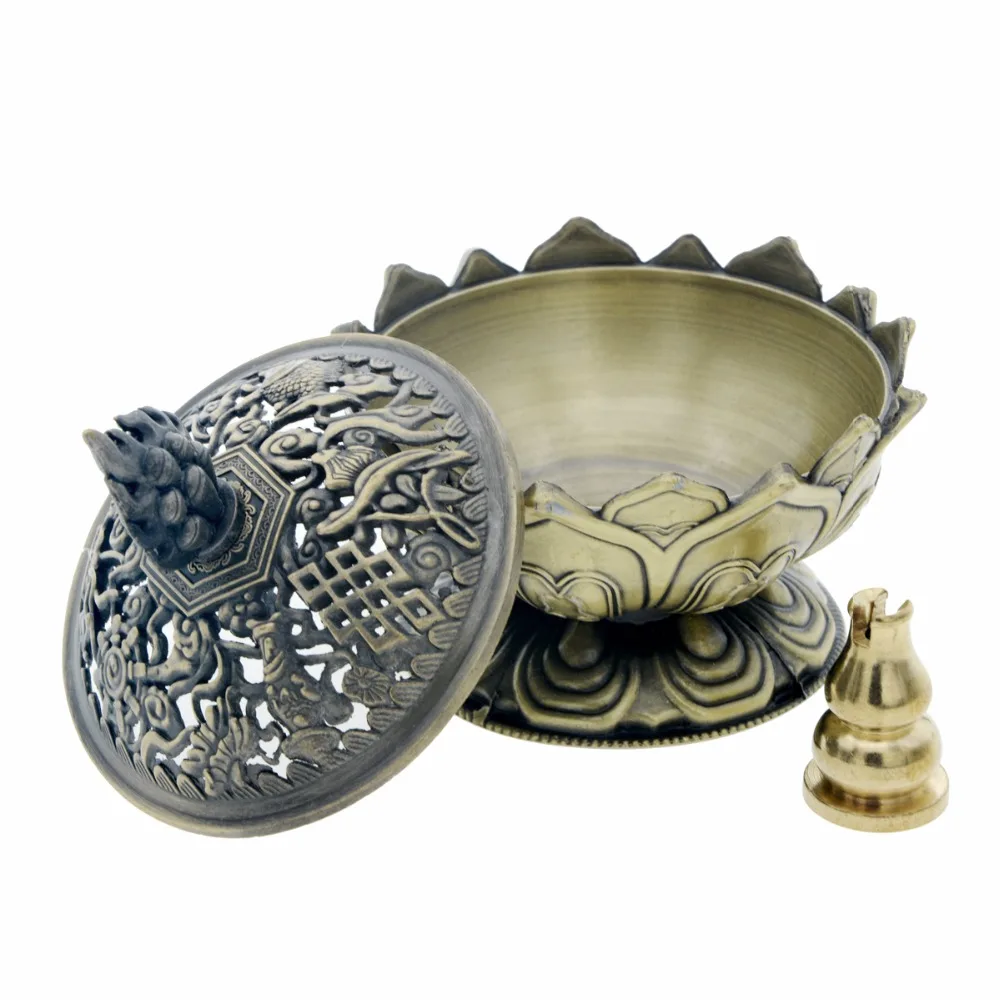 3" Lotus Incense Burner Holder Small Size Incensory Copper Incense Burner Stove Disc Sandalwood