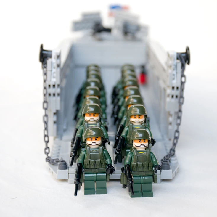 

WW2 US Army Higgins Landing Craft Weapons Brinquedos Compatible Playmobil Military Mini Figures Building Block Original Toys
