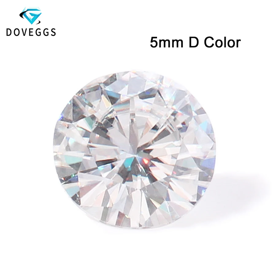 

DovEggs One PCS 5MM D Color Clear VVS Excellent 8 Hearts and Arrows Cut Moissanite Loose Stone for Fine Jewelry Making