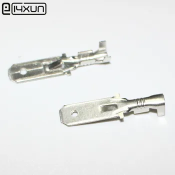 

50pieces 6.3mm long male spade terminal connector copper splice crimp wire auto car terminals adaptor