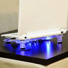 Н. А. Ю. 3 Вентилятора Ноутбука Cooler Base With Blue LED Light ноутбук Охлаждающая Подставка Подставка с воздушным охлаждением Вентилятор Компьютера USB Поддержка Для Ноутбуков ПК