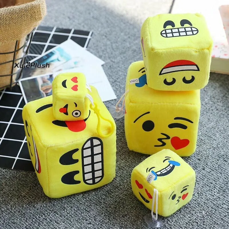 

1X ALL Emoji Face on Dice , Kawaii Kid's Mini 4CM Plush Stuffed TOY , Plush Toy Doll , Kid's Party Gift Toy