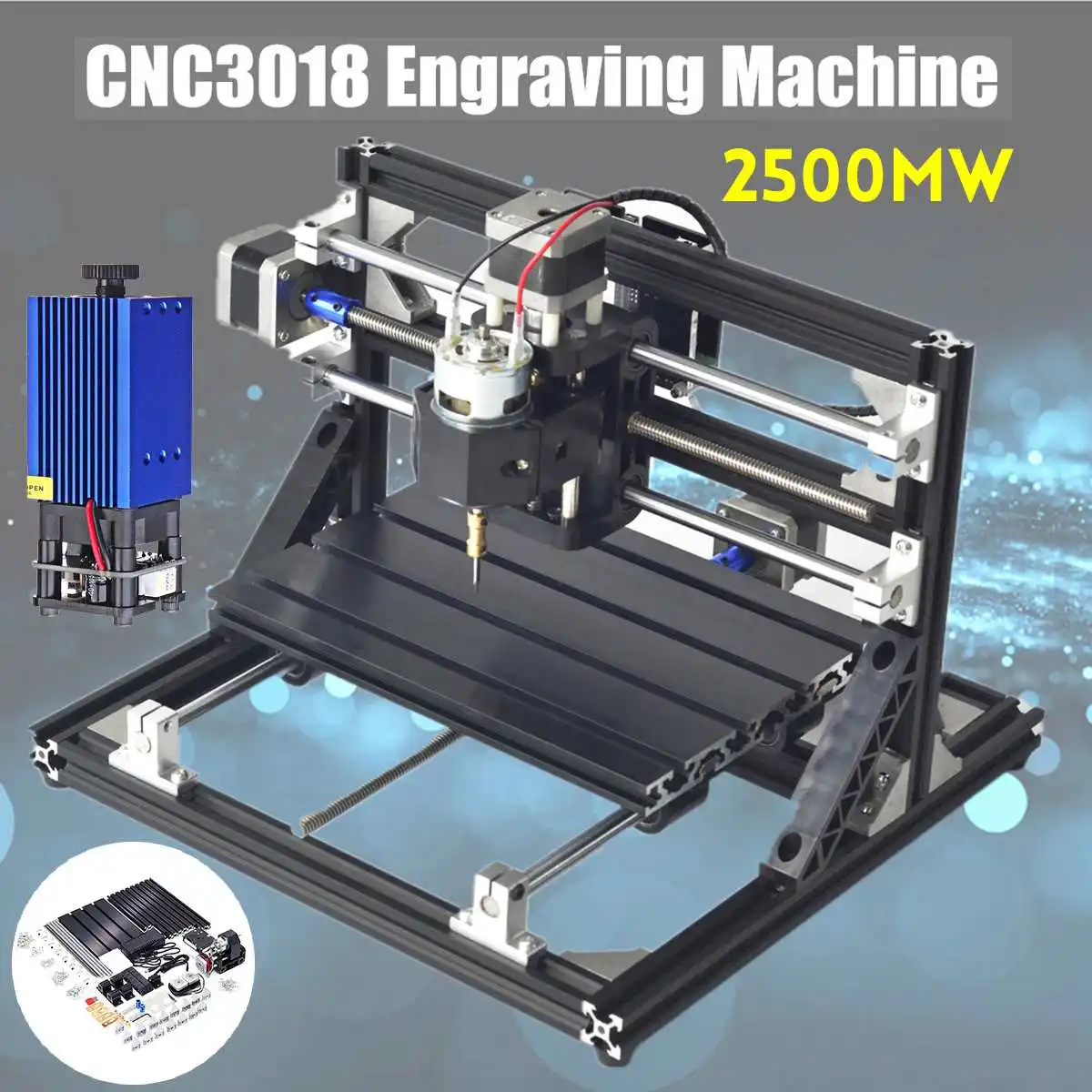 

CNC3018 3 Router Spindle Engraver Mini CNC Router DIY Wood Milling Engraving Laser Engraving Machine +2500mW Laser Head