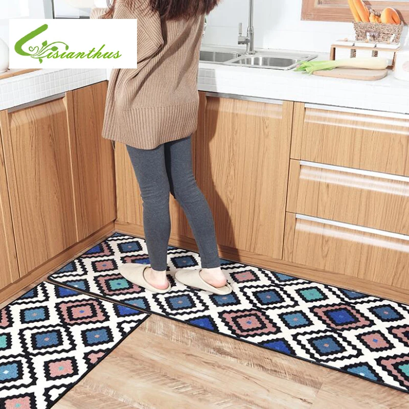 

Long Kitchen Carpet Floor Mat Living Room Hallway Area Rugs Geometric Printed Anti-Slip Entrance Door Mats Doormat Home Outdoor