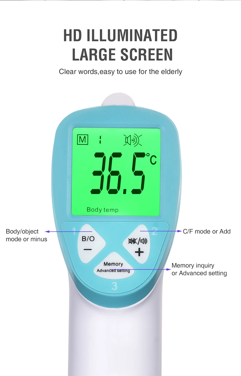 Мультифункциональный цифровой термометр для детей и взрослых, инфракрасный термометр для лба и тела, бесконтактный прибор для измерения температуры
