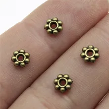 WYSIWYG 50 adet 5x5mm Vintage Spacer boncuk takı yapımı için antik bronz renk küçük Spacer boncuk kolye charm Spacer boncuk