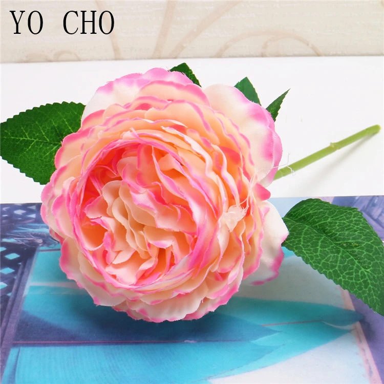 light purple White peony flower rose silk artificial flower home decoration wedding flowers  (9)