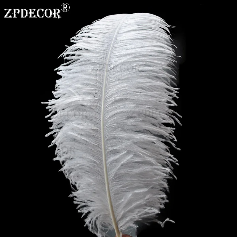 Zpdecor 55-60 см белые перья для поделок - Цвет: Белый