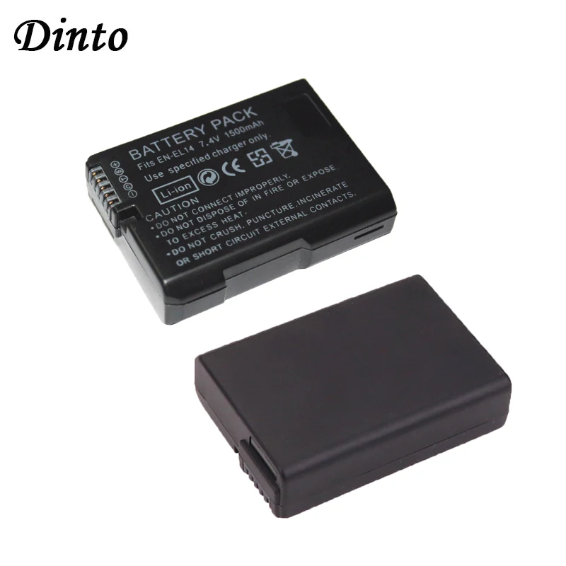 Dinto 2 шт./лот EN-EL14 ENEL14 RU EL14 EN-EL14A 1500mAh Аккумулятор для камеры Nikon P7000 P7100 P7200 D3100 D3200 D5100