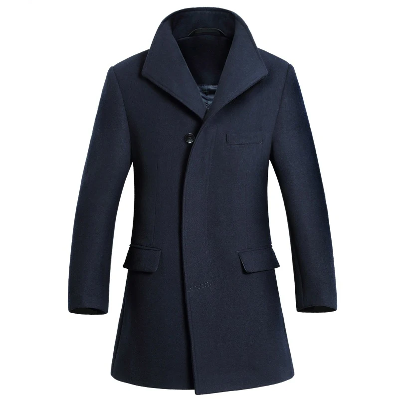 Medium Length Men Wool Coats New Arrival Popular S...