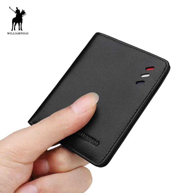 

wallet men 100% Genuine Leather Small Mini Ultra-thin Compact wallet Handmade wallet Cowhide Card Holder Short Design purse New