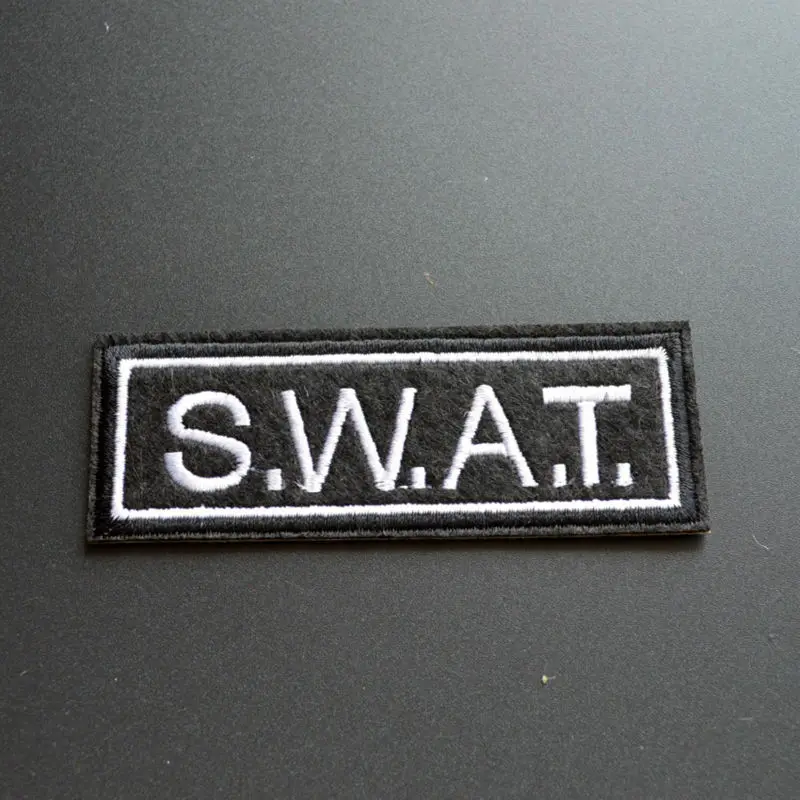 

8.5cm*2.8cm SWAT Embroidery Iron On Patches small whole sale army patch applique military patches embroidered 20PCS