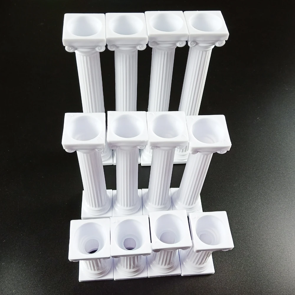 

4Pcs/Set White Roman Column Grecian Pillars Cake Stand Fondant Support Mold Decor Wedding Decoration Cake Stand Baking Tools