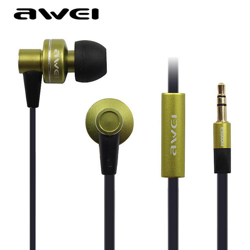 

Original Awei ES 900M In-Ear earphone heatshrinked stereo sound mobile phone computer earphones For iphone xiaomi  MP3 Tablet PC