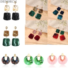 Новые модные геометрические квадратные серьги-гвоздики женские акриловые соединительные серьги с подвесками для женщин ювелирные изделия