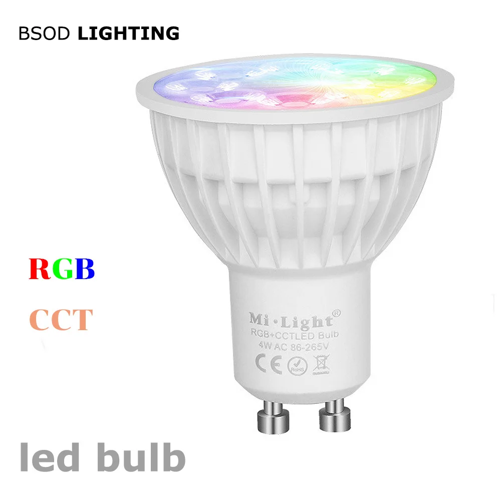 BSOD Светодиодная лампа Gu10 прожектор Milight FUT103 RGBW CCT AC86-265V 2 4G беспроводной