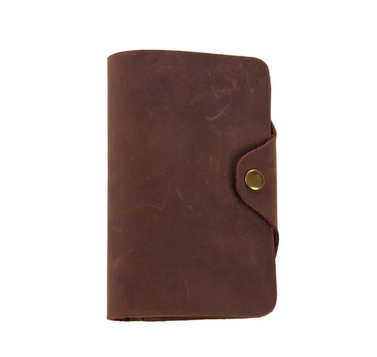

Brand Designer Vintage Brown 100% Genuine Crazy Horse Leather Men Wallet Credit Card Holder Coin Pocket Wallet For Men M8033