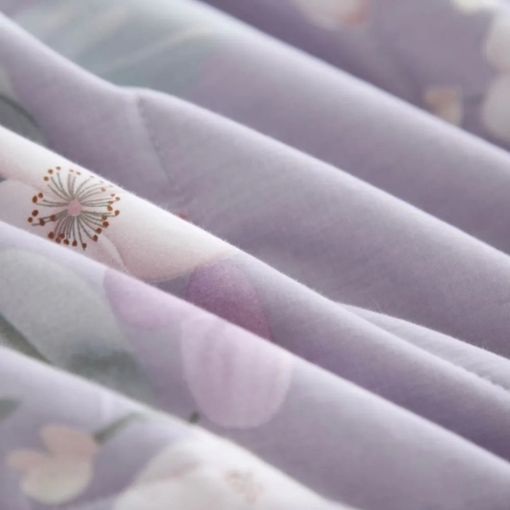 Светло-фиолетовые цветы одеяло хлопок кондиционер одеяло ed Тонкий плед лето выкидывает Одеяло Твин Полный размер королевы