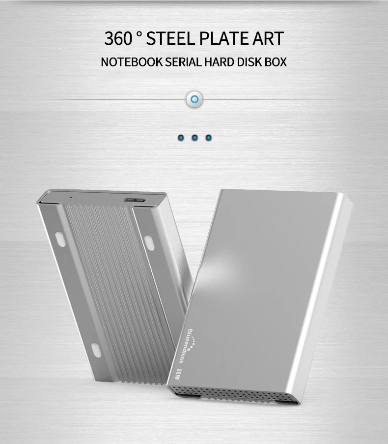 New Aluminum 6Gbps High Speed 2.5" HDD Enclosure Mobile Hard Disk Box Usb 3.0 Sata Hard Disk Case For 9.5-15MM HDD Blueendless hard drive storage box