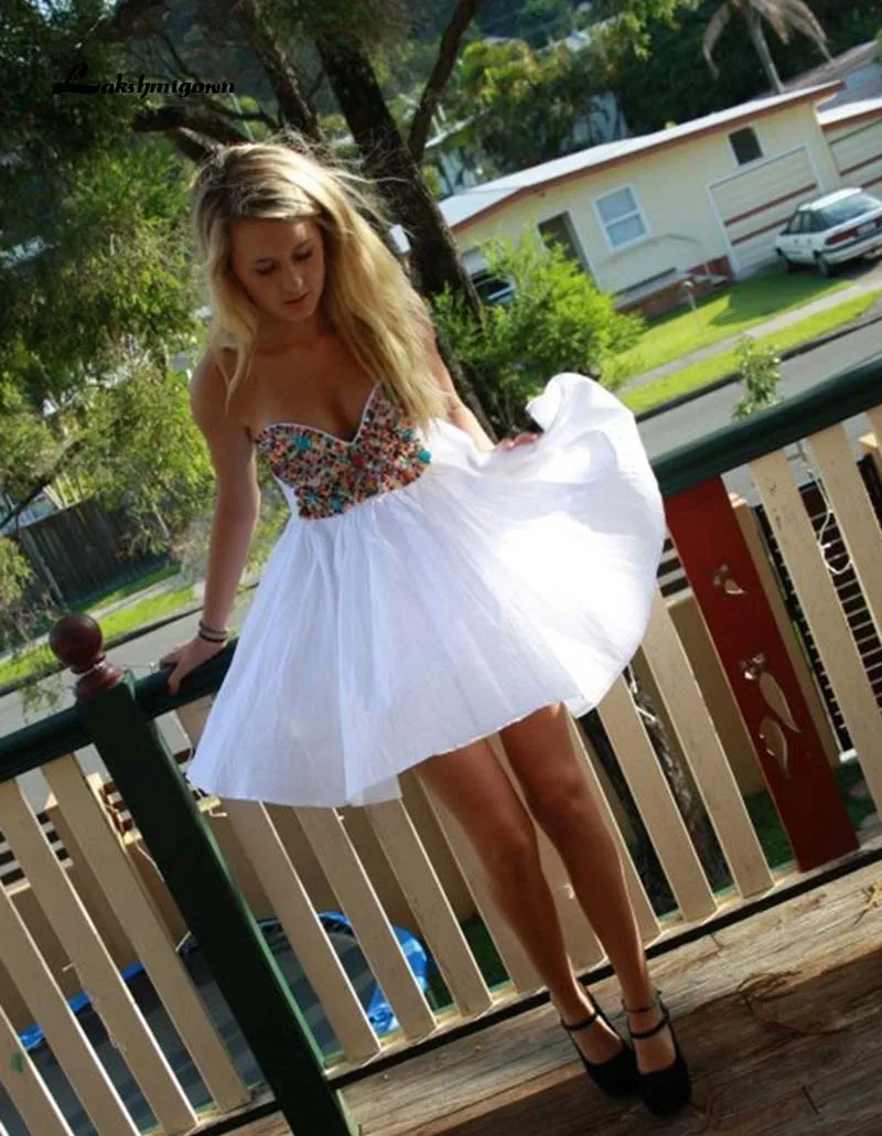 Vestidos De 15 Anos Curto 2015 New Sweetheart Colorful Crystal MIni Short Homecoming font b Dress