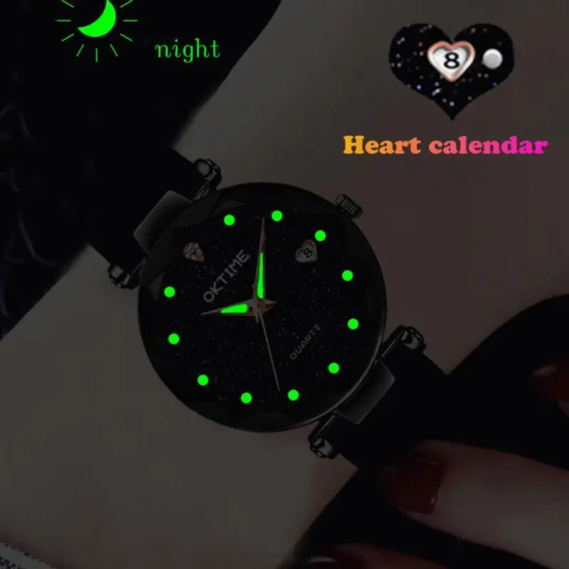 Новые модные женские часы Звездное небо циферблат часы Роскошные женские браслет кварцевые наручные часы